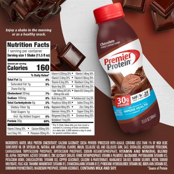 Premier Protein Shake - 30g Protein, Only 1g Sugar (12pk)